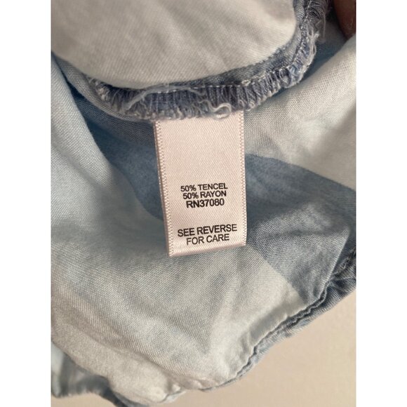 Striped Blue & White Flutter Sleeve Square Neck Top Size 18/20W by Cato - Picture 5 of 6